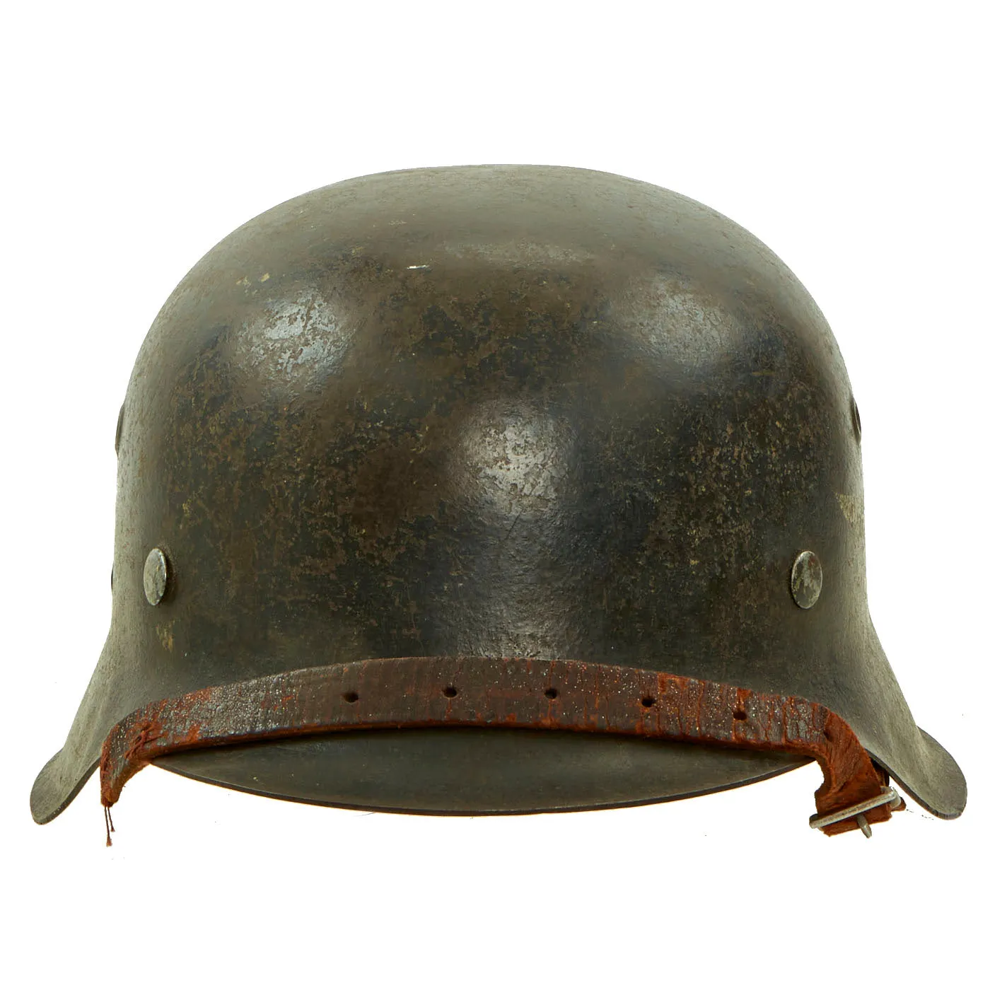 Original German WWII M42 Single Decal Luftwaffe Helmet with Liner & Chinstrap - ET64