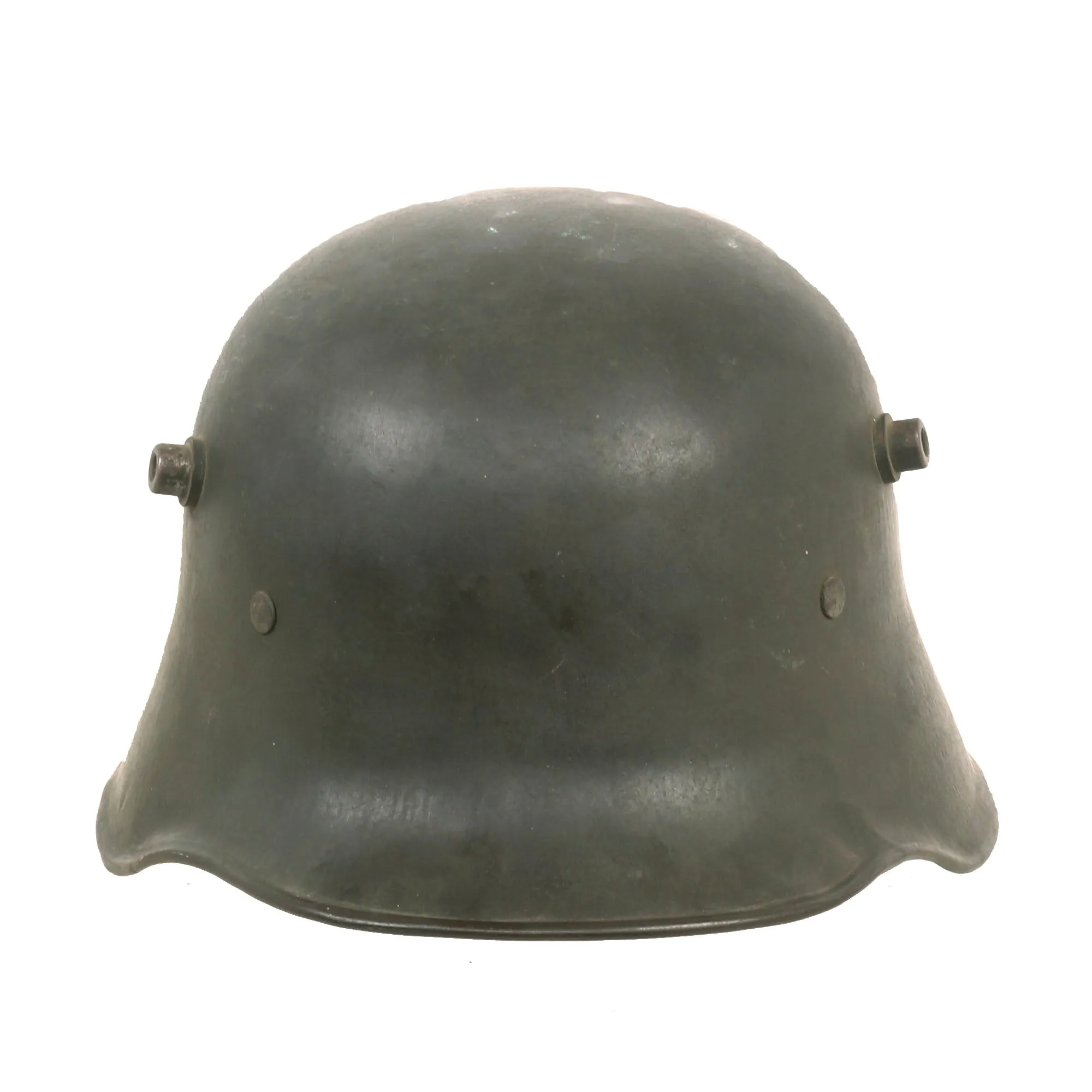 Original Imperial German WWI M1918 Stahlhelm with Liner & Incredibly Scarce Model 1918 Chinstrap - Stamped ET64