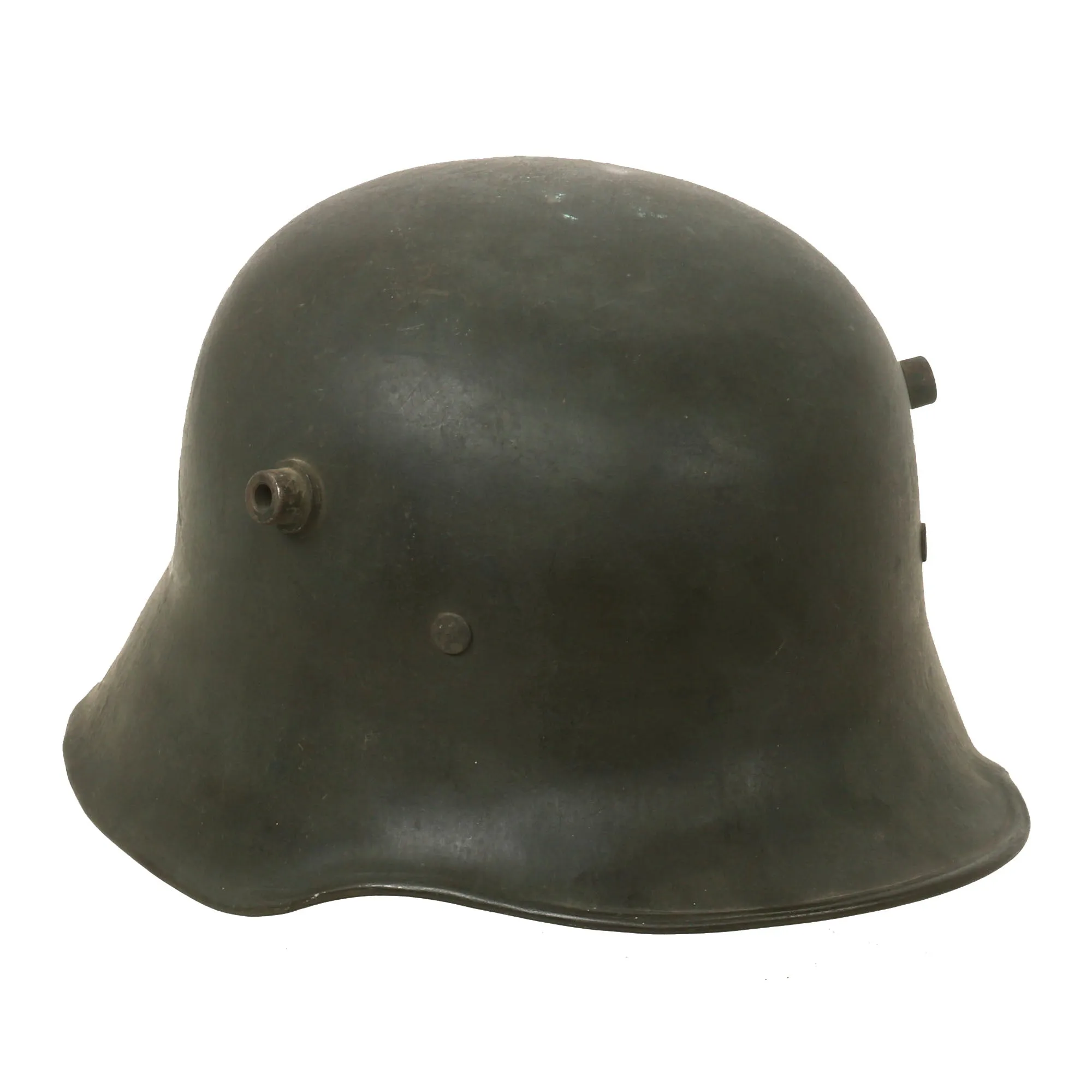 Original Imperial German WWI M1918 Stahlhelm with Liner & Incredibly Scarce Model 1918 Chinstrap - Stamped ET64