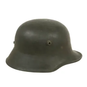 Original Imperial German WWI M1918 Stahlhelm with Liner & Incredibly Scarce Model 1918 Chinstrap - Stamped ET64