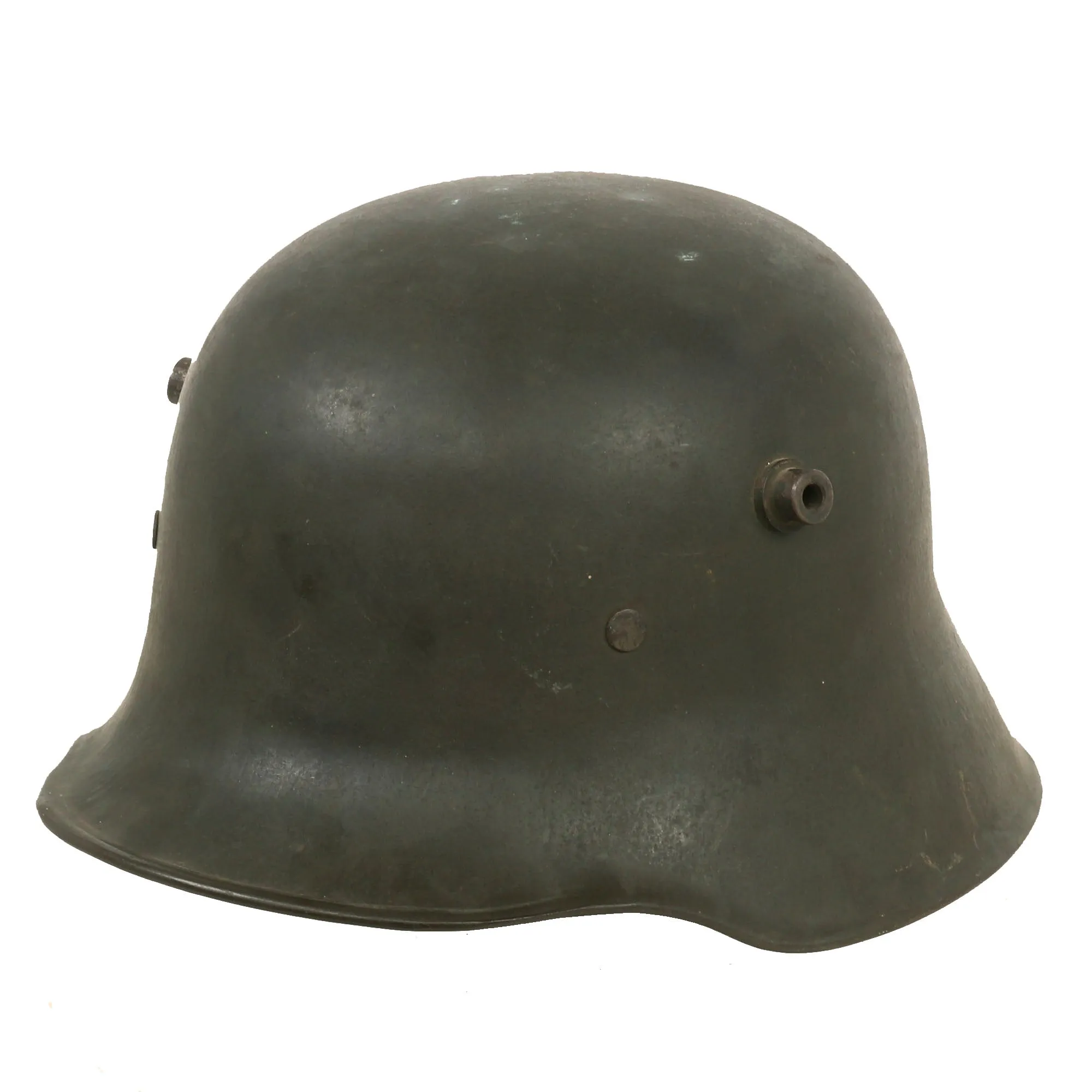 Original Imperial German WWI M1918 Stahlhelm with Liner & Incredibly Scarce Model 1918 Chinstrap - Stamped ET64