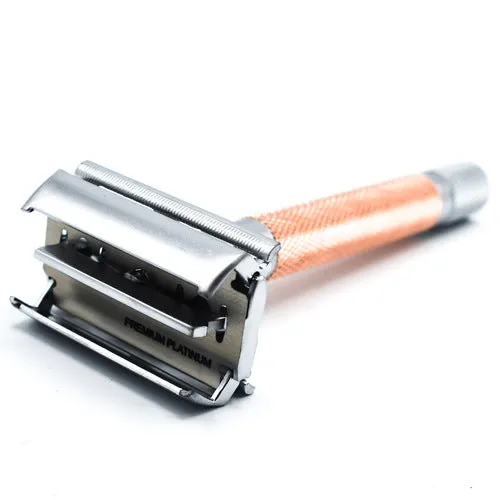 Parker - 74R Rose Gold and Satin Chrome Heavyweight Butterfly Style Safety Razor