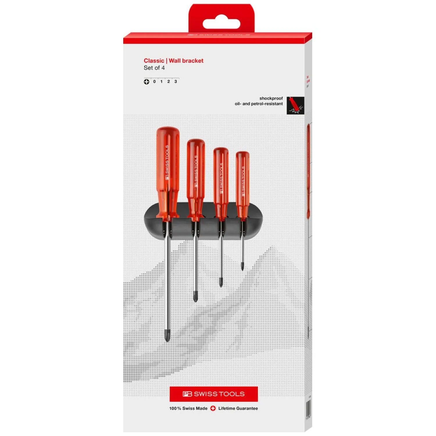 PB Swiss Tools PB 242 Phillips Classic screwdrivers set with wall mount