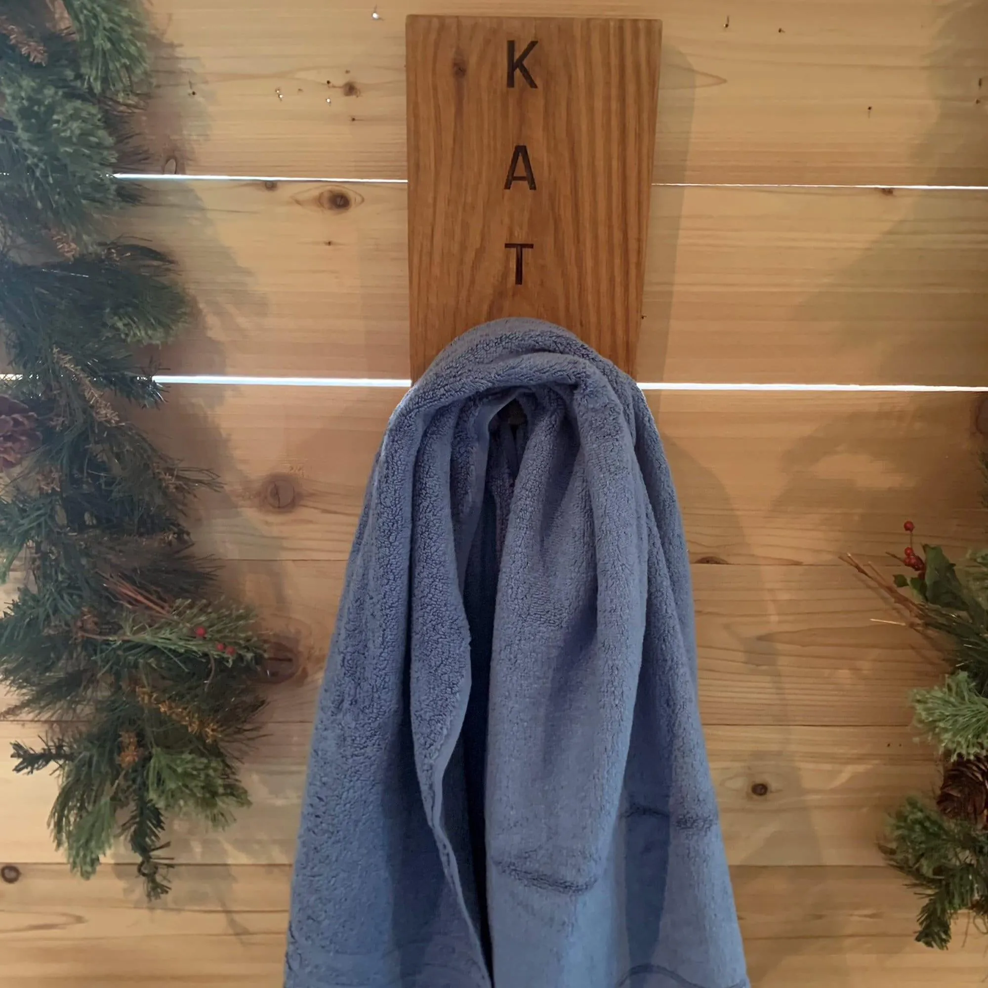 Personalized Engraved Rustic Towel Hanger