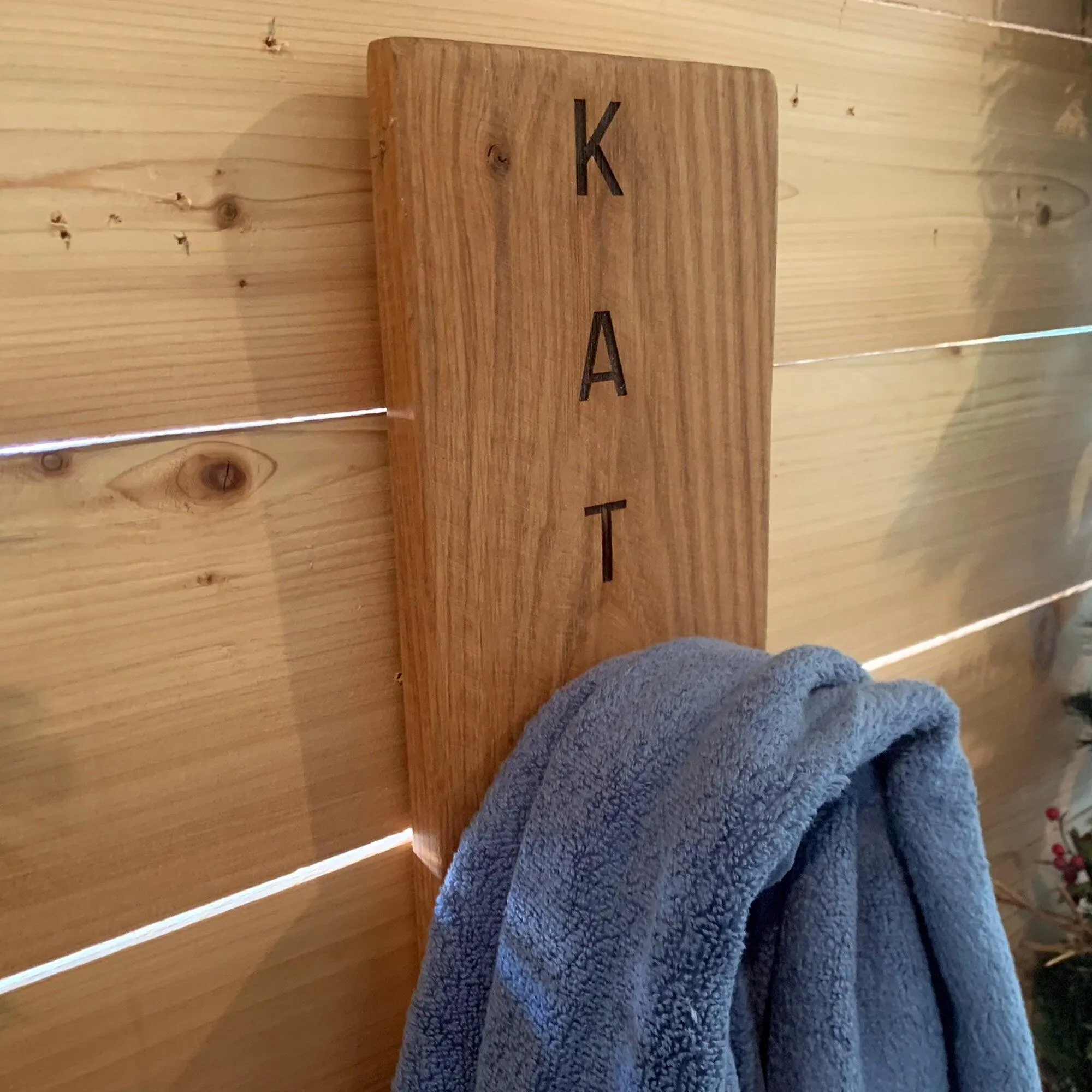 Personalized Engraved Rustic Towel Hanger