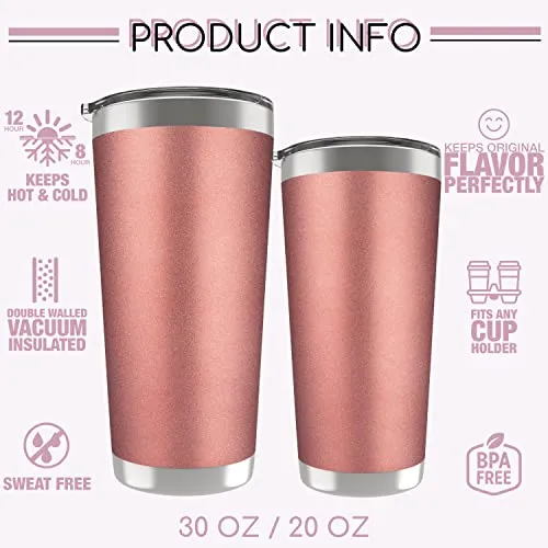 Personalized Tumblers, Stainless Steel 20 oz Tumbler w/Lid | 13 Designs | Personalized Cups Double Walled Insulated Coffee Cup for, Gym, Fitness | Hot and Cold Drink Use - Black