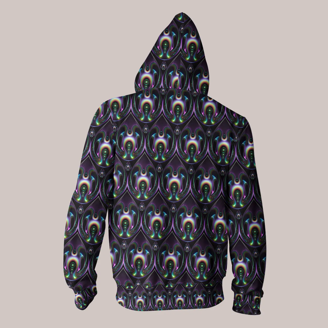 Psychedelic Hoodie (UV/RGB, Eco-Friendly, Unisex, Zip-Up) | EMERGENCE