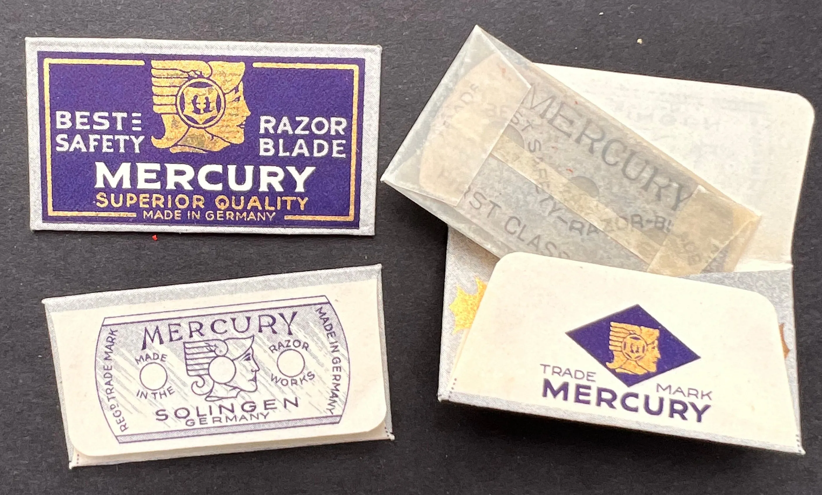 Rather Splendid 1930s/40s Unused Razor Blades in Paper Sleeves