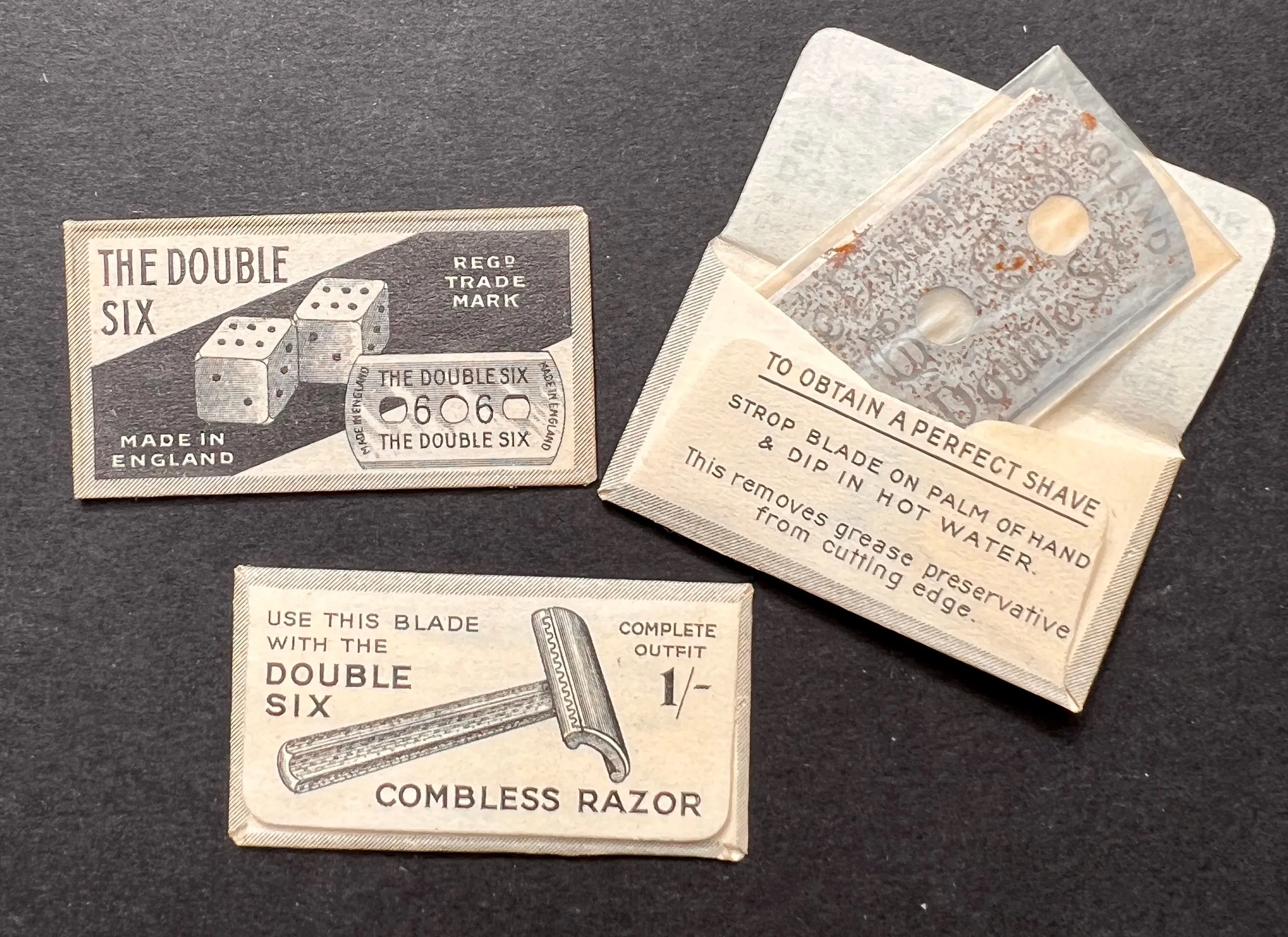 Rather Splendid 1930s/40s Unused Razor Blades in Paper Sleeves