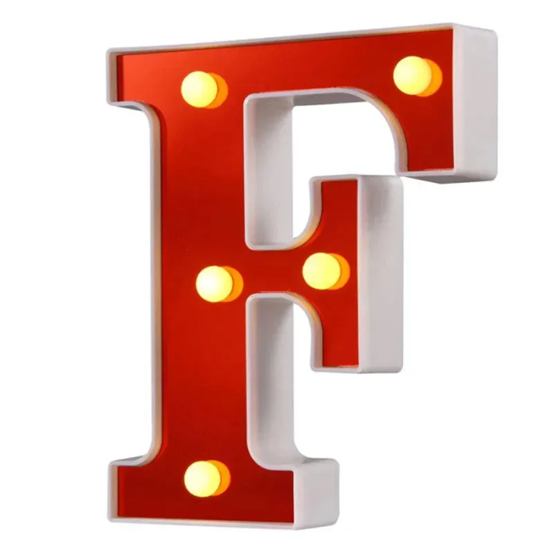 Red English LED Marquee Alphabet Night Lights