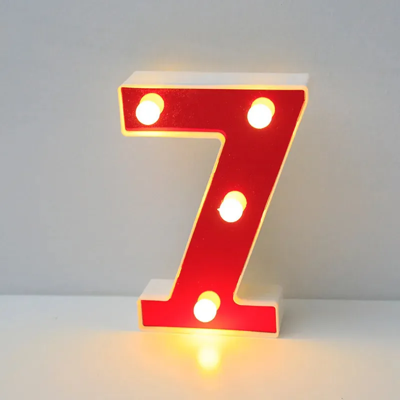 Red English LED Marquee Alphabet Night Lights