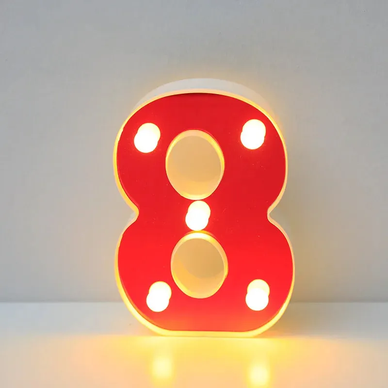 Red English LED Marquee Alphabet Night Lights