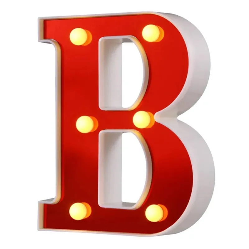 Red English LED Marquee Alphabet Night Lights