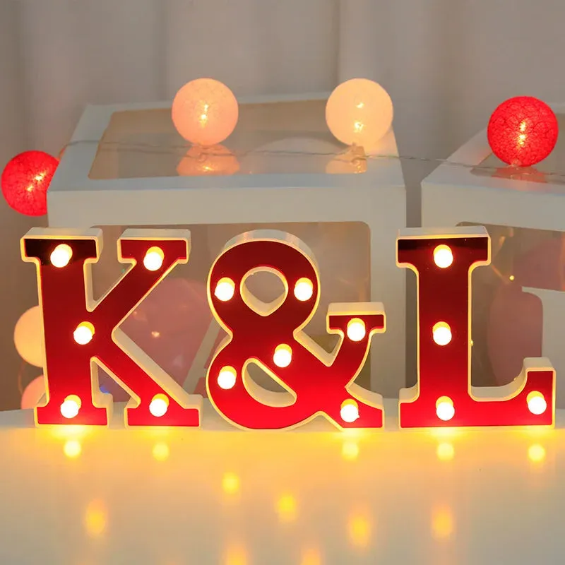 Red English LED Marquee Alphabet Night Lights