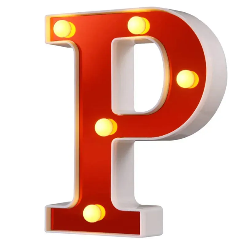 Red English LED Marquee Alphabet Night Lights