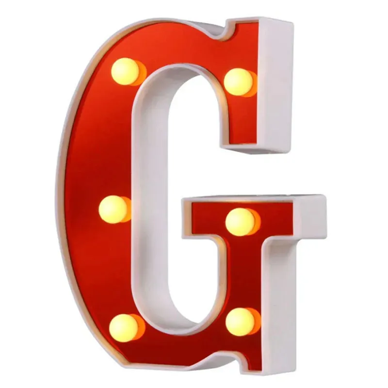 Red English LED Marquee Alphabet Night Lights