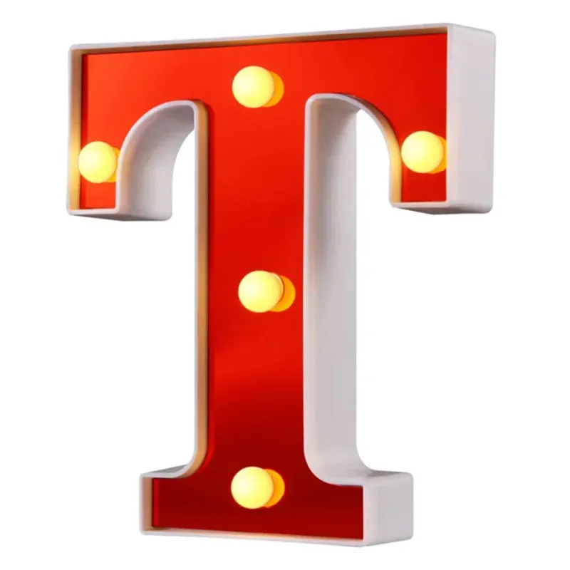 Red English LED Marquee Alphabet Night Lights