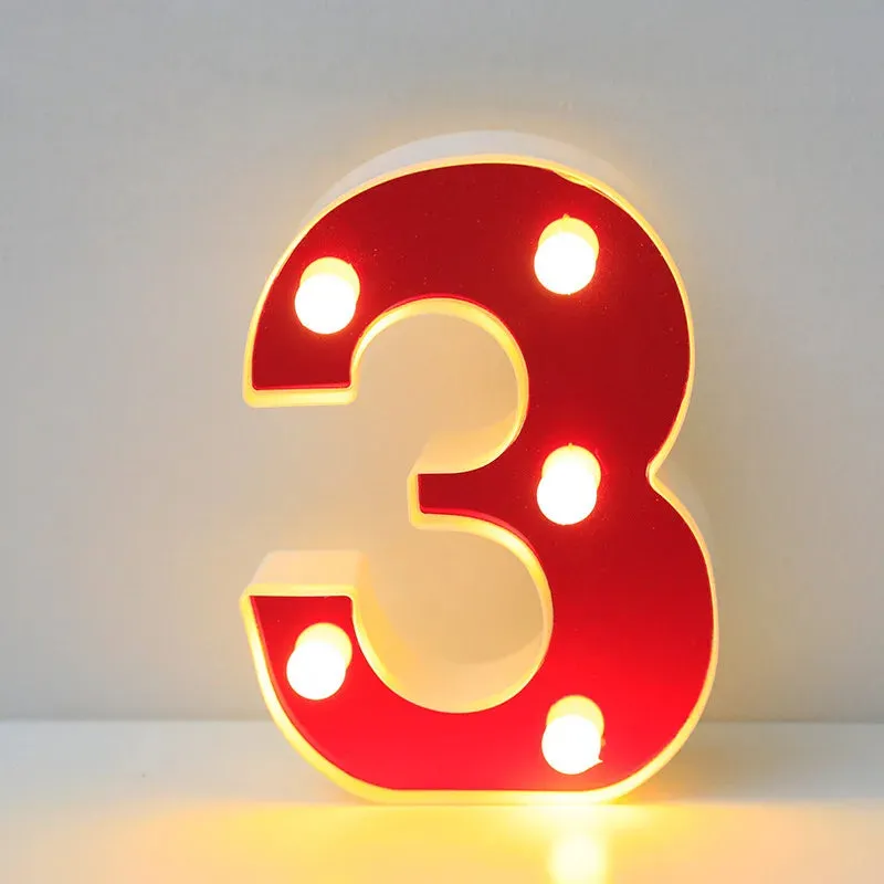 Red English LED Marquee Alphabet Night Lights