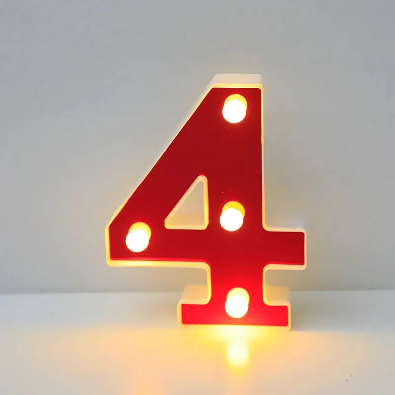 Red English LED Marquee Alphabet Night Lights