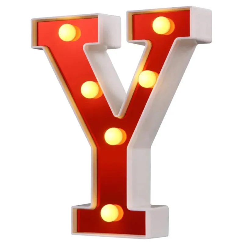 Red English LED Marquee Alphabet Night Lights