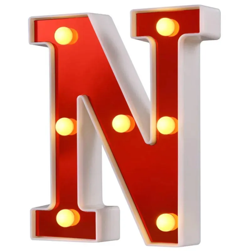 Red English LED Marquee Alphabet Night Lights