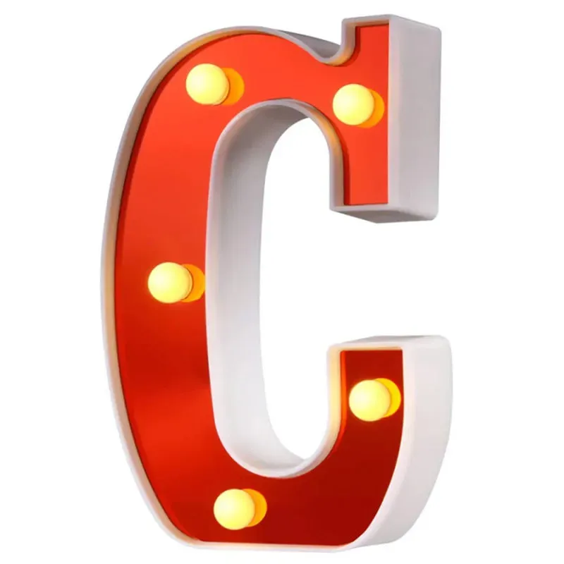 Red English LED Marquee Alphabet Night Lights