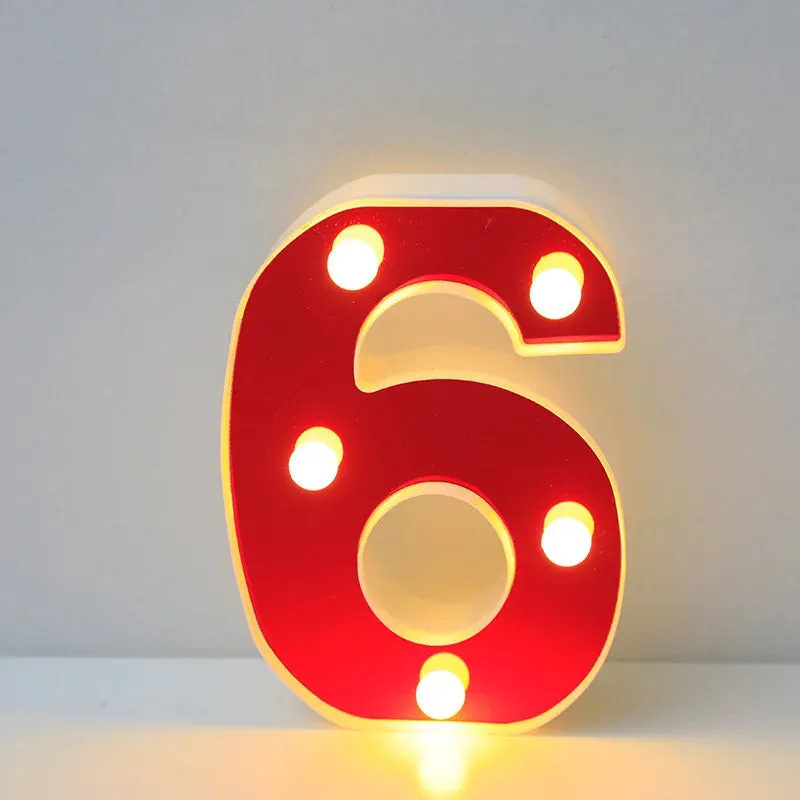 Red English LED Marquee Alphabet Night Lights