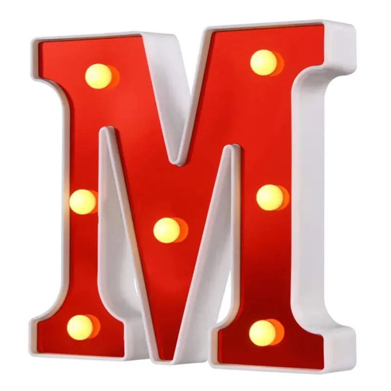 Red English LED Marquee Alphabet Night Lights