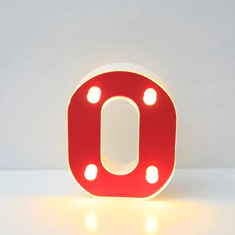 Red English LED Marquee Alphabet Night Lights