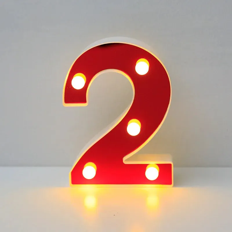 Red English LED Marquee Alphabet Night Lights