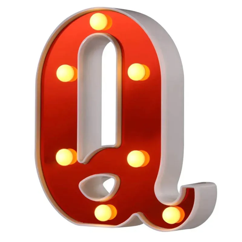 Red English LED Marquee Alphabet Night Lights