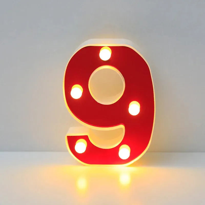 Red English LED Marquee Alphabet Night Lights