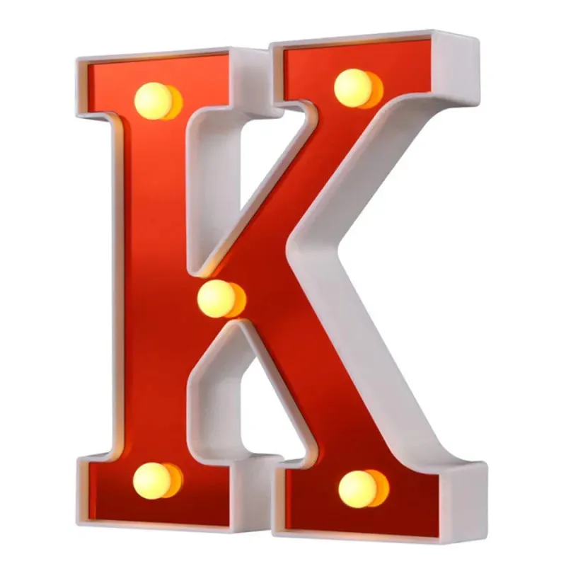 Red English LED Marquee Alphabet Night Lights