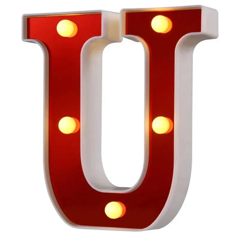 Red English LED Marquee Alphabet Night Lights