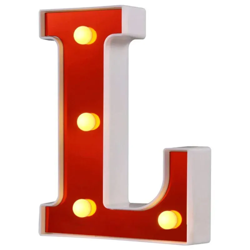 Red English LED Marquee Alphabet Night Lights