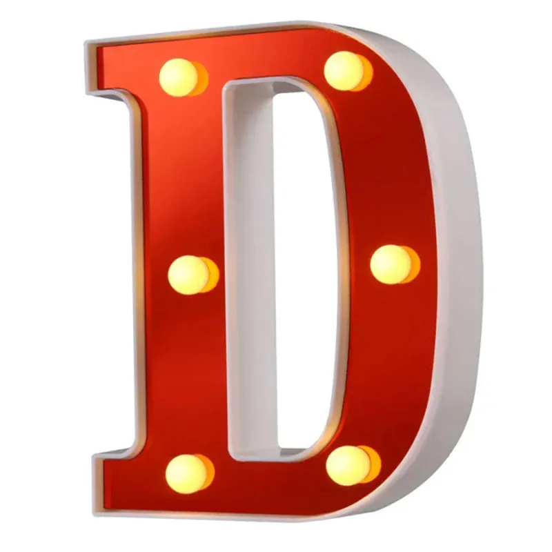 Red English LED Marquee Alphabet Night Lights