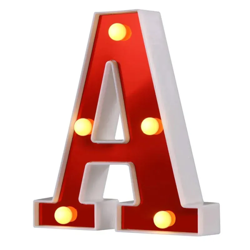 Red English LED Marquee Alphabet Night Lights