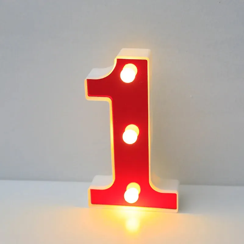 Red English LED Marquee Alphabet Night Lights