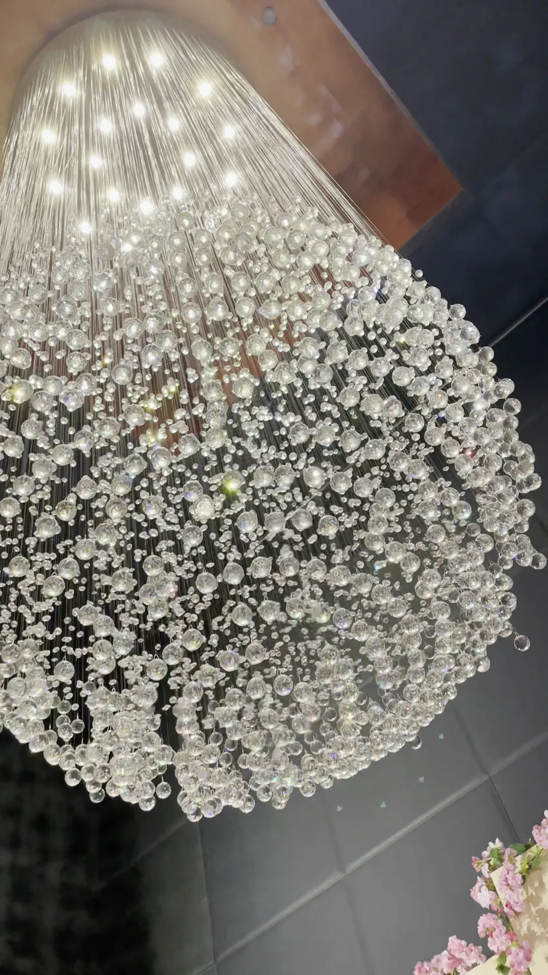 Rylight Modern Ball Crystal Raindrop Chandelier