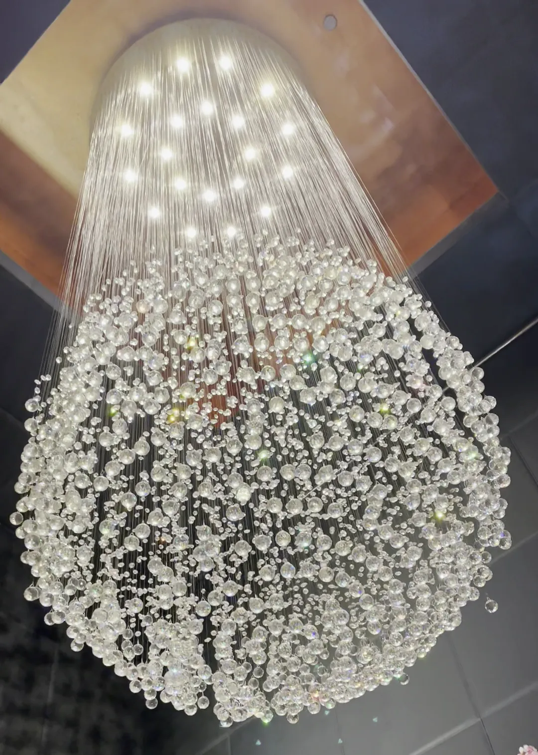 Rylight Modern Ball Crystal Raindrop Chandelier