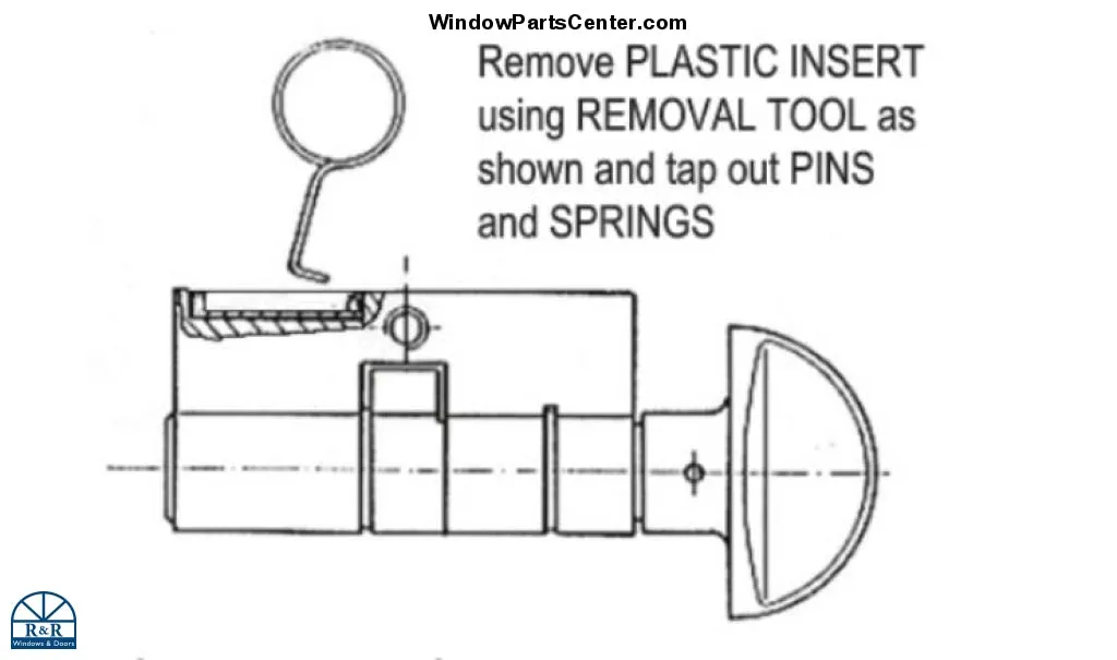 S4106 CES Hoppe Plastic Insert For Cylinder with Crescent Knob