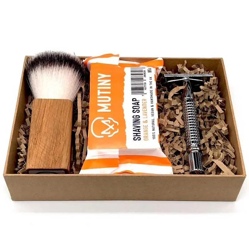 Safety Razor Shaving Set - Orange & Lavender