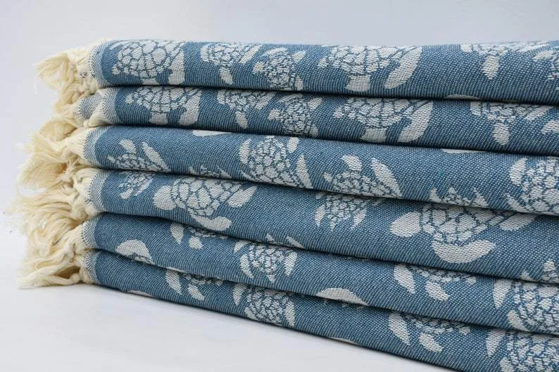 Sea Turtle Teal 100% Cotton Towel