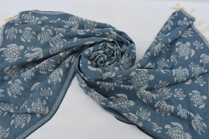 Sea Turtle Teal 100% Cotton Towel