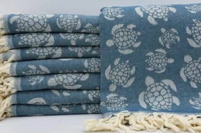 Sea Turtle Teal 100% Cotton Towel