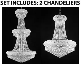 Set Of 2 - 1 For Entryway/Foyer And 1 For Dining Room French Empire Empress Crystal (Tm) Chandeliers Chandelier Lighting - 1Ea Cs/541/32   1Ea Cs/542/15