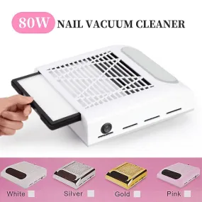 Silver UK Plug 80W Nail DUSt Suction DUSt Collector Vacuum Cleaner Manicure Machine Nail Art Manicure Salon Tools Fa1905