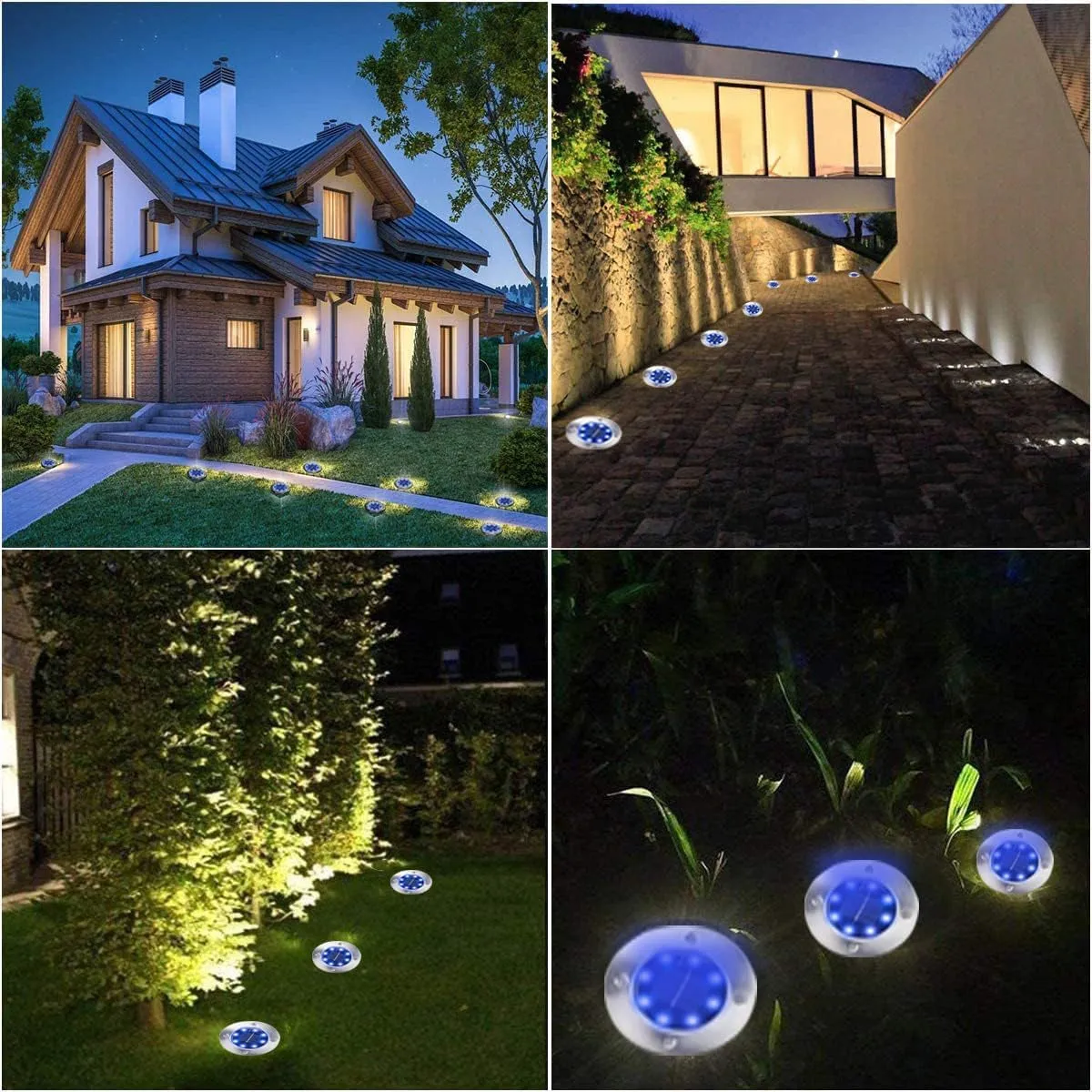 Solar Ground Lights, Waterproof Solar Garden Lights, Upgraded Outdoor Garden Waterproof Bright In-Ground Lights, Landscape Lights for Pathway,Yard,Deck,Lawn,Patio,Walkway (16 Pack Blue Color Light)