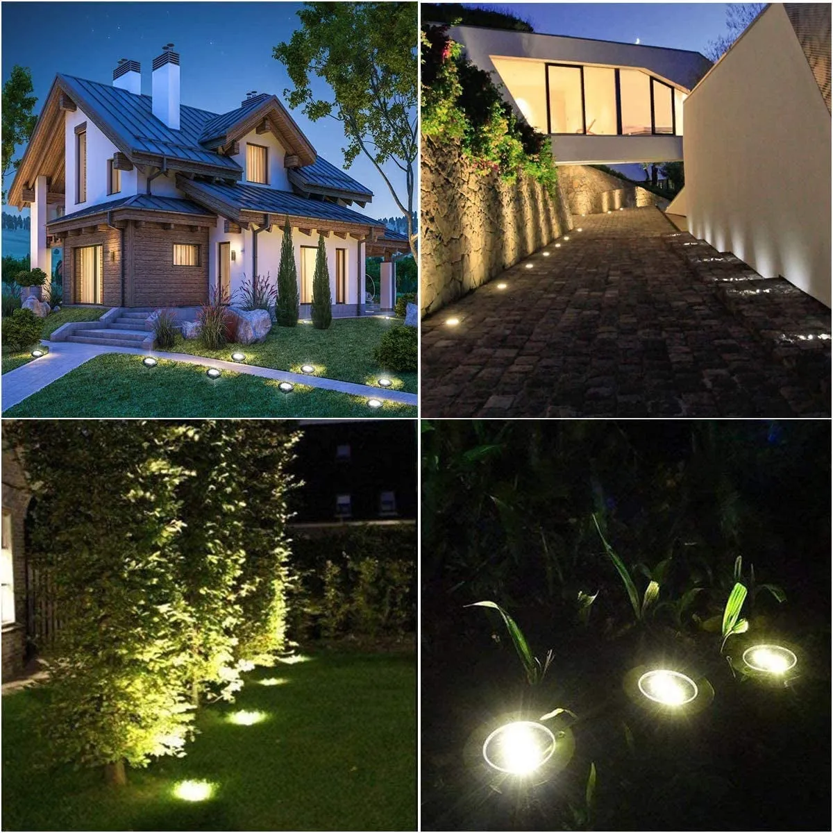 Solar Ground Lights, Waterproof Solar Garden Lights, Upgraded Outdoor Garden Waterproof Bright In-Ground Lights, Landscape Lights for Pathway,Yard,Deck,Lawn,Patio,Walkway (16 Pack Warm Light)