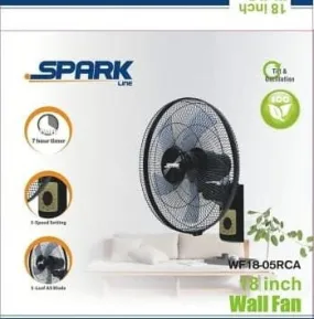 Spark Line Wall Fan With Remote 18 65W